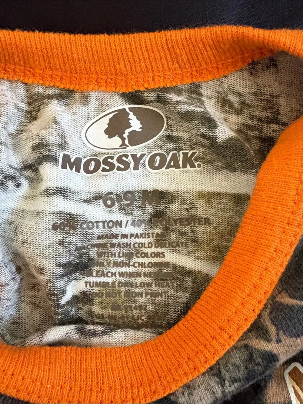 Mossy Oak Camo Baby One-Piece with Orange Trim 🦌🦌🦌